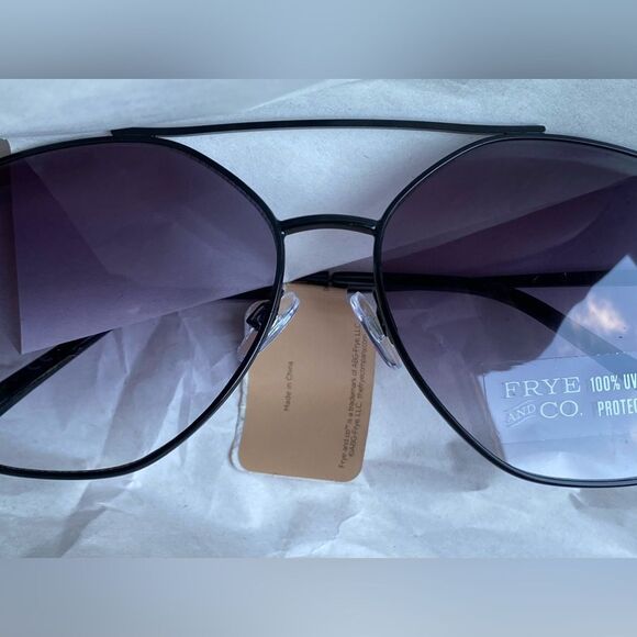 Frye Black Aviator Sunglasses - Picture 4 of 9